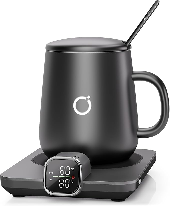 Heated Smart Coffee Tea Mug Warmer Set 1℃ Precise Temp Control Real Time Display Auto Shut Off Electric Mug Warmer F
