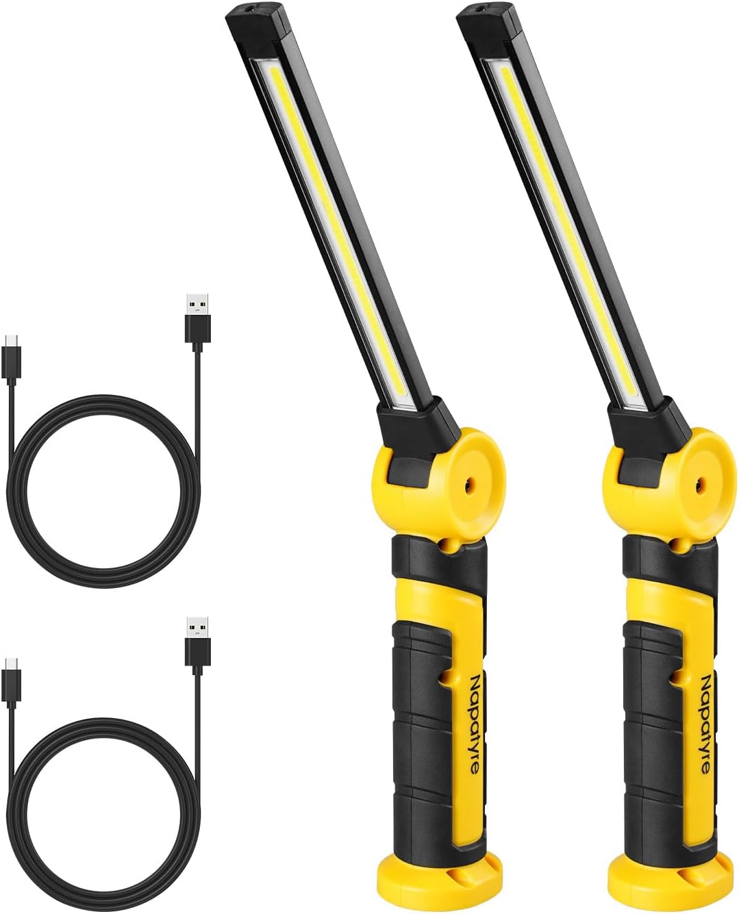 rehchargeable led inspection light,1000 lumens rehcargeable work light with magnetic base & hook, 180° rotate inspcetion lamp