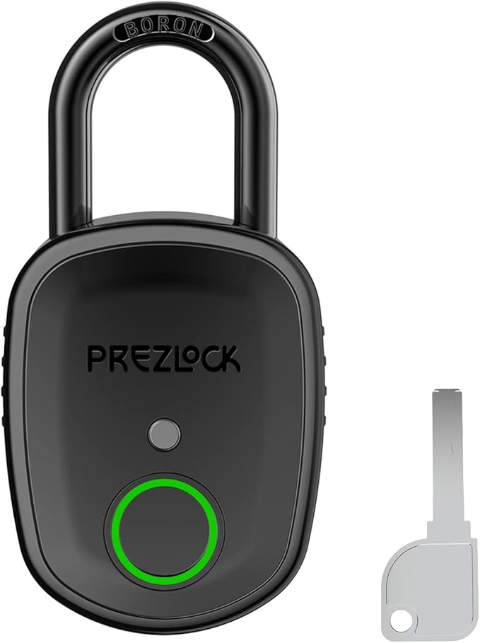 smart fingerprint padlock with key, biometric padlock with app, suitable for outdoor and heavy duty, ip65 waterproof.
