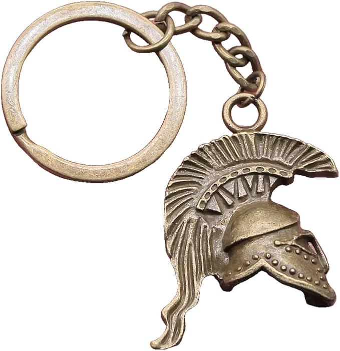 Spartan Helmet Keychain Ancient Warrior Symbol